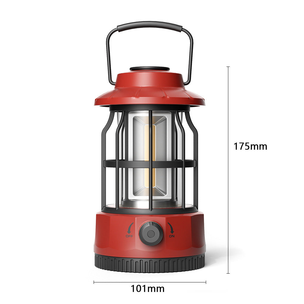 Retro COB Portable Camping Tent Lantern