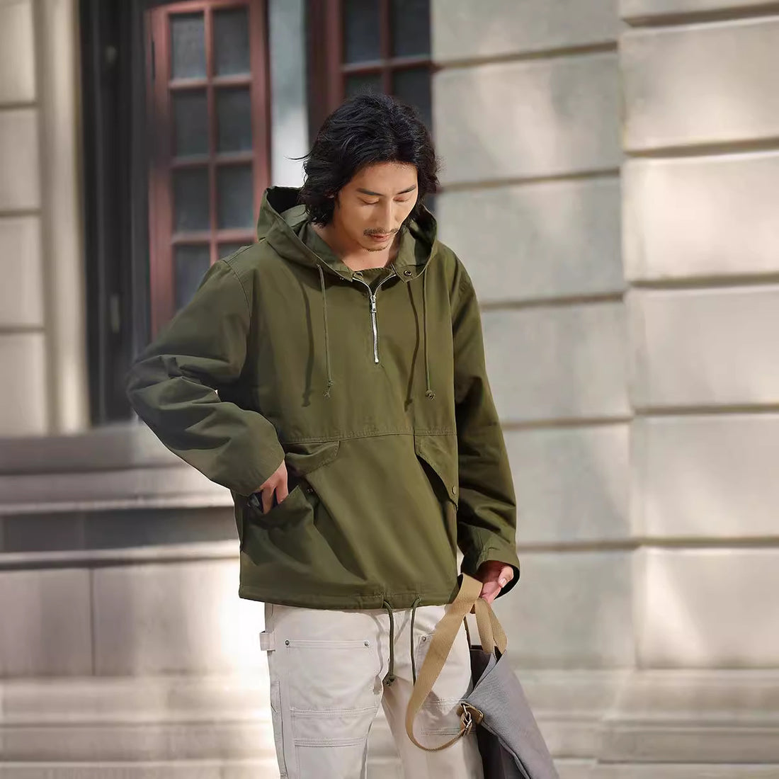 Hooded Camouflage Outdoor Parka Trench Coat