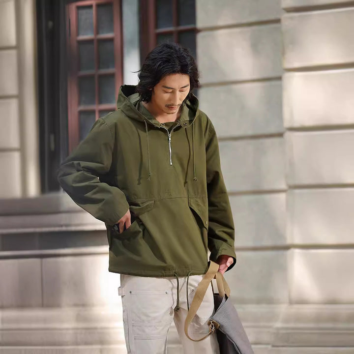 Hooded Camouflage Outdoor Parka Trench Coat