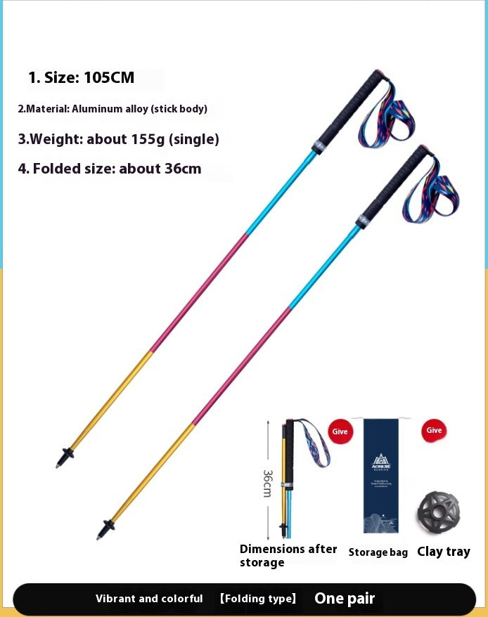 Folding Carbon Fiber Trekking Pole Off-Road Cane