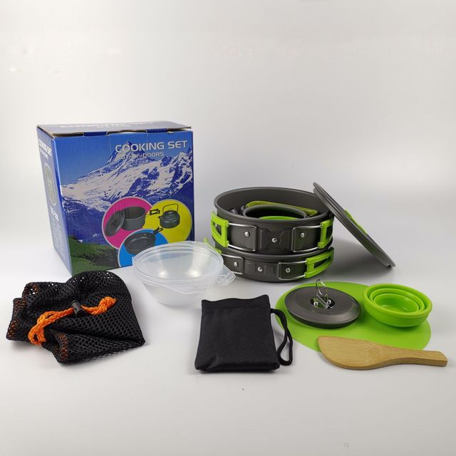 Lightweight Folding Camping Cookware Set for Hiking and Picnic