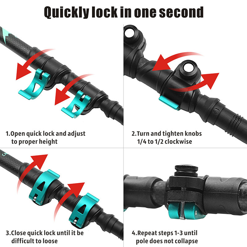 External Lock Straight Handle Trekking Pole For Travel Sports