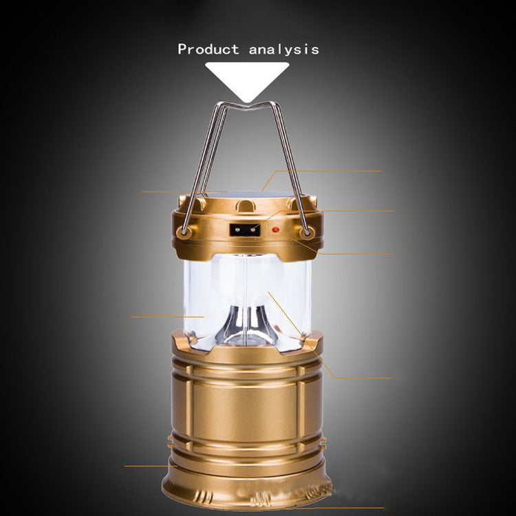 Solar Rechargeable Telescopic Multifunction Camping Lantern