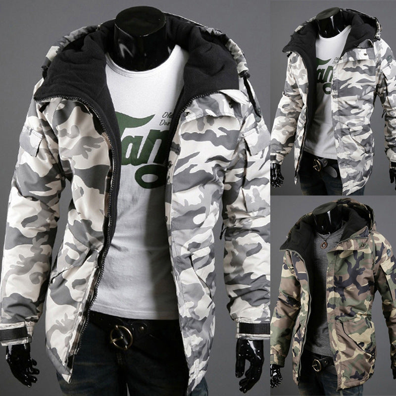 Men’s British Style Camouflage Hooded Jacket