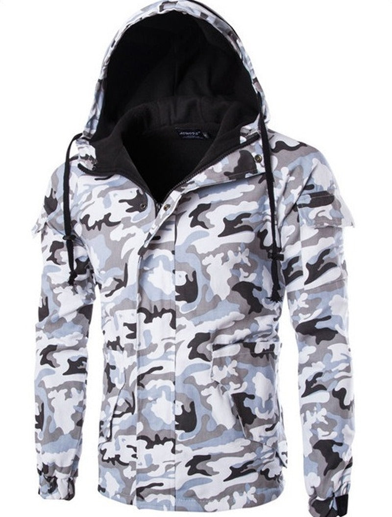 Men’s British Style Camouflage Hooded Jacket