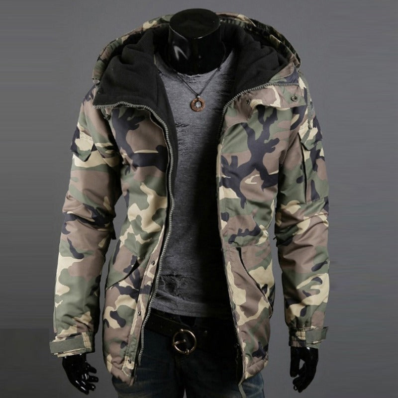 Men’s British Style Camouflage Hooded Jacket