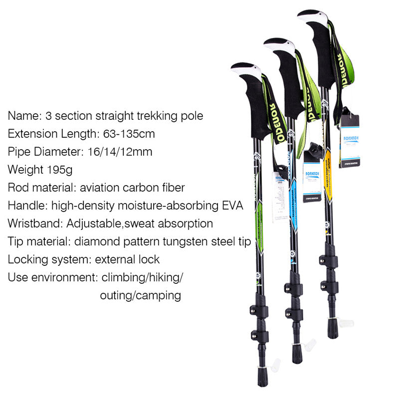 Multifunctional Folding Telescopic Carbon Fiber Outdoor Trekking Pole