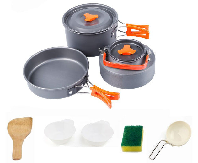 Portable Camping Hiking Mess Kit Cookware Set
