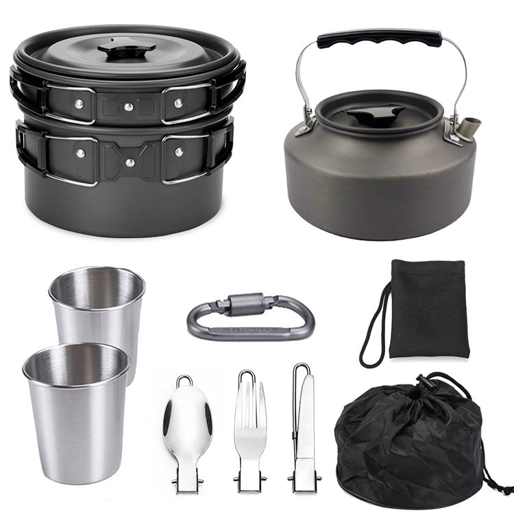 Portable Camping Hiking Mess Kit Cookware Set
