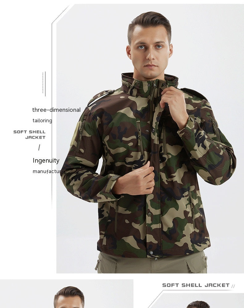 Men’s Waterproof Fleece Camouflage Soft Shell Jacket