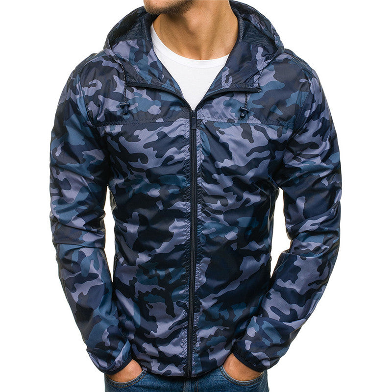 Hooded Long Sleeve Camouflage Jacket