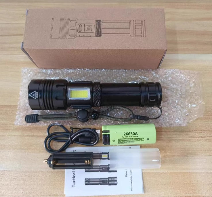 High-Intensity Rechargeable Emergency Camping Flashlight