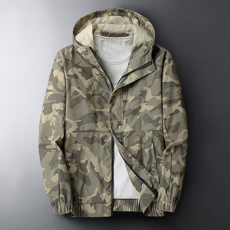 Men’s Hooded Camouflage Printed Jacket