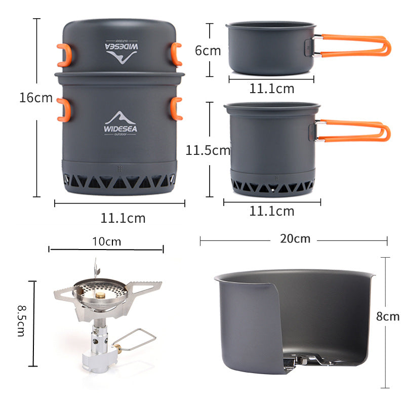 Widesea Heat-Collecting Camping Cookware Set