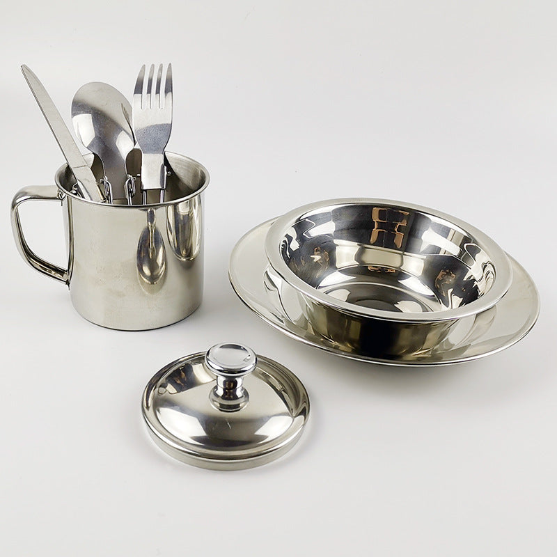Stainless Steel Camping Cookware Set With Cup