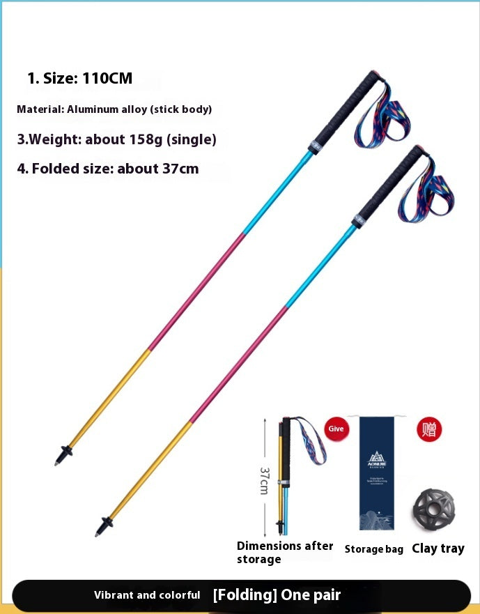 Folding Carbon Fiber Trekking Pole Off-Road Cane