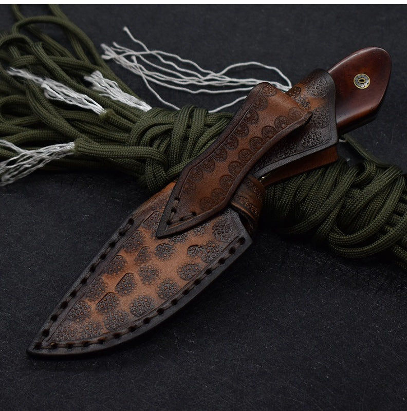 Mini Damascus Steel Camping Hunting Knife