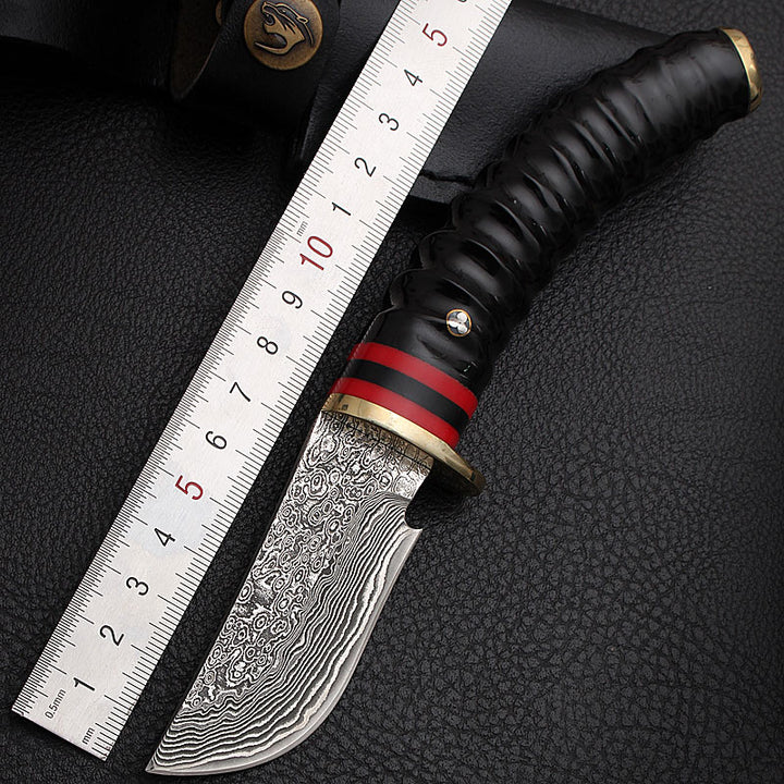 Handforged Damascus Antler Hunting Knife