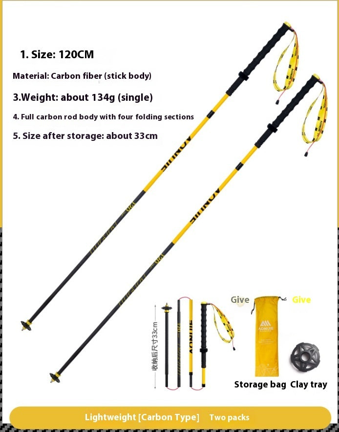 Folding Carbon Fiber Trekking Pole Off-Road Cane