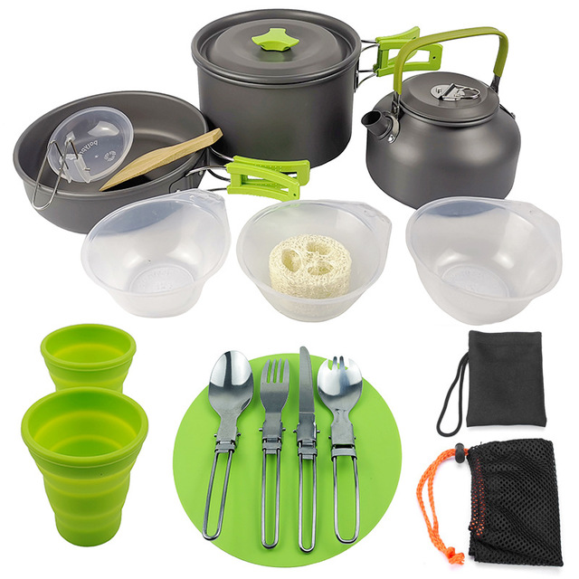 Lightweight Folding Camping Cookware Set for Hiking and Picnic