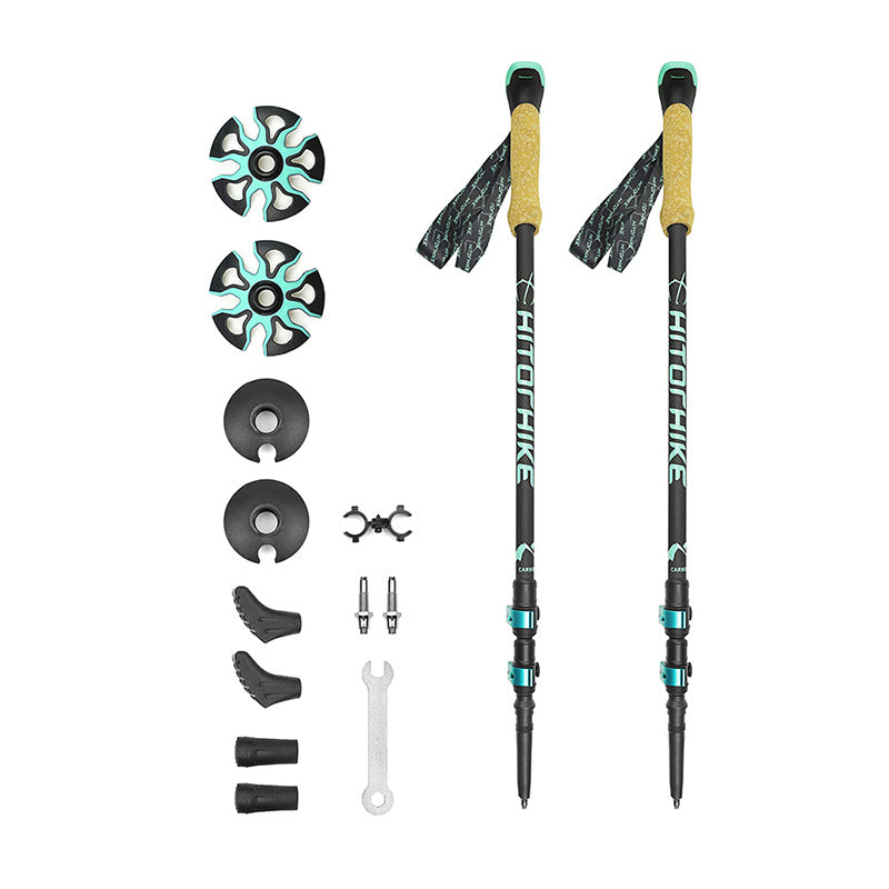 External Lock Straight Handle Trekking Pole For Travel Sports