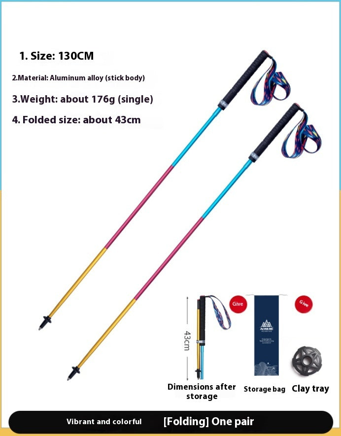 Folding Carbon Fiber Trekking Pole Off-Road Cane