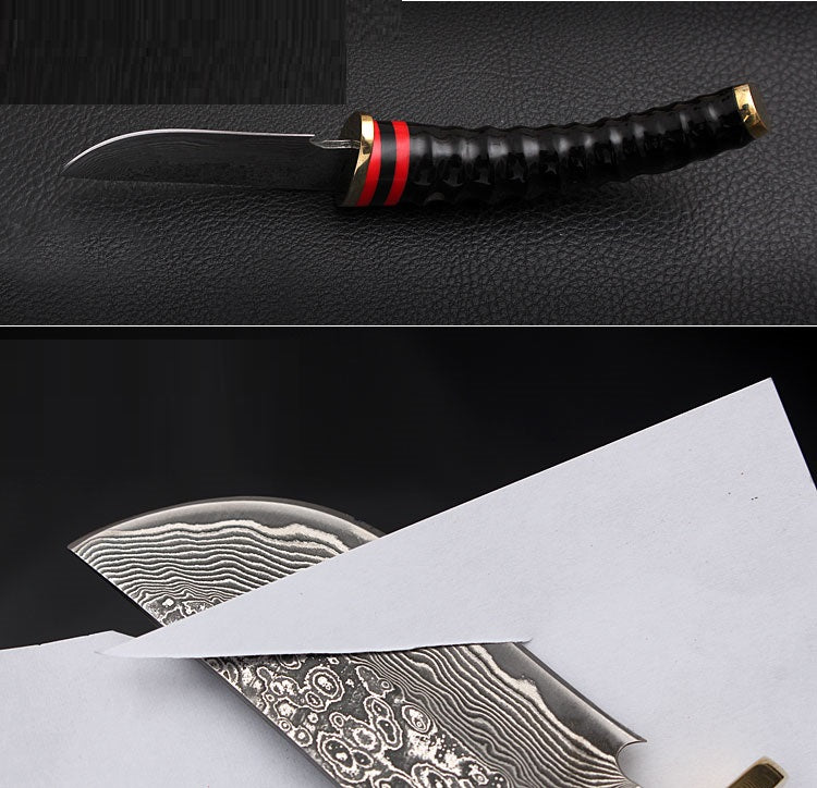 Handforged Damascus Antler Hunting Knife