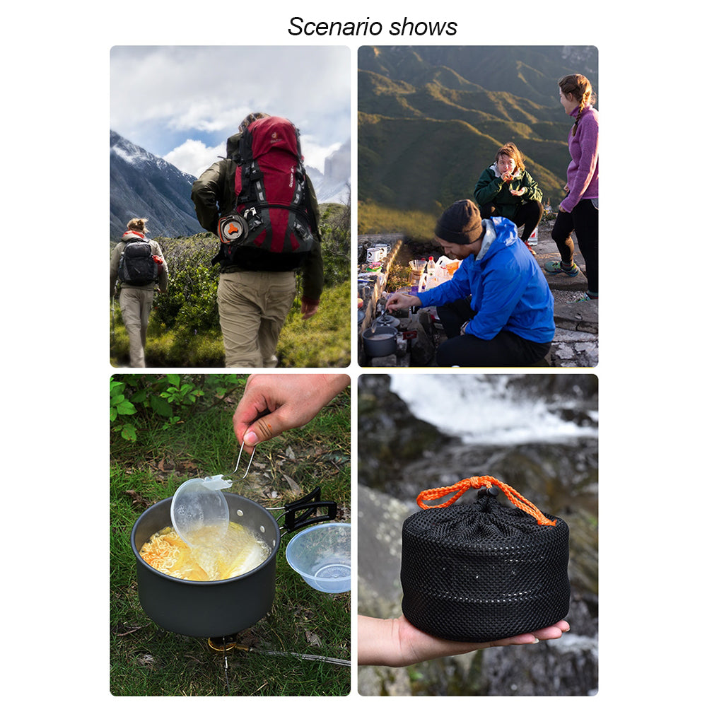 Lightweight Folding Camping Cookware Set for Hiking and Picnic