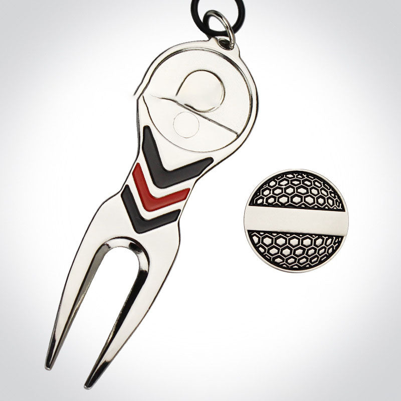 Golf Divot Tool With Ball Marker Accessory