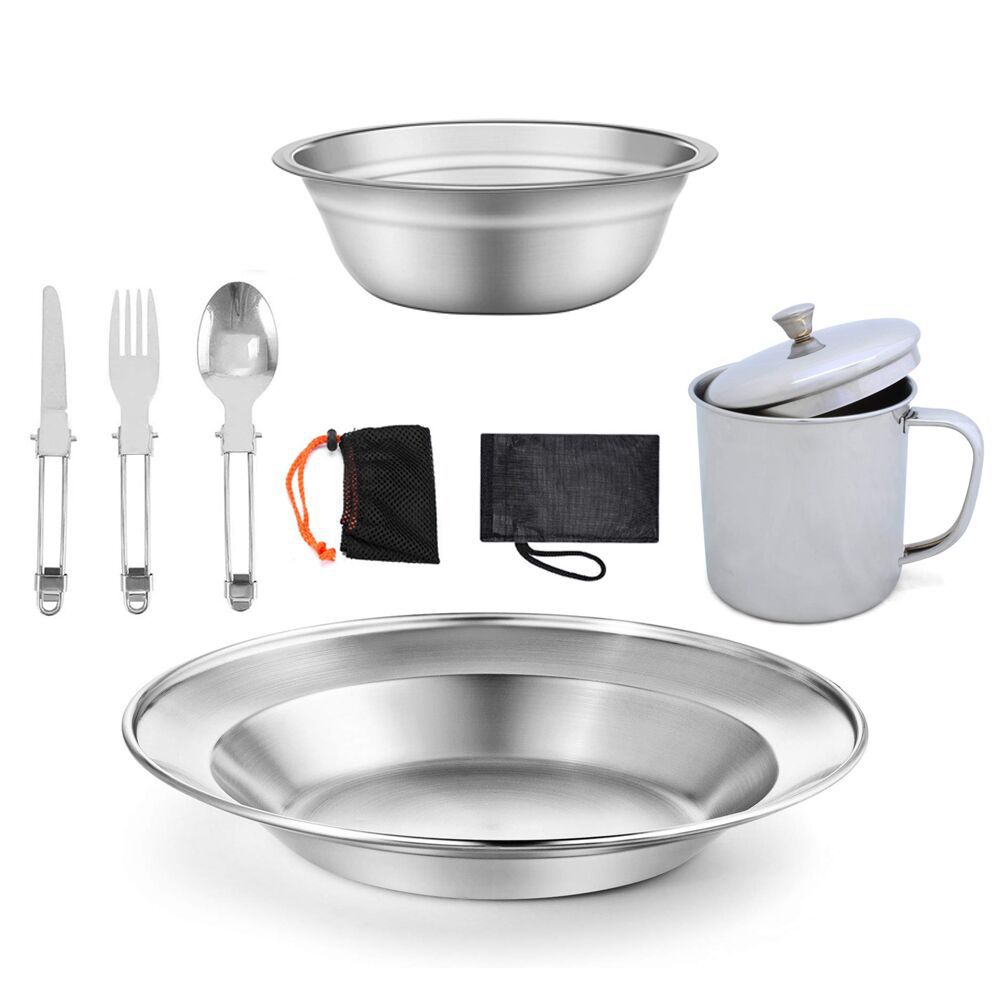 Stainless Steel Camping Cookware Set With Cup