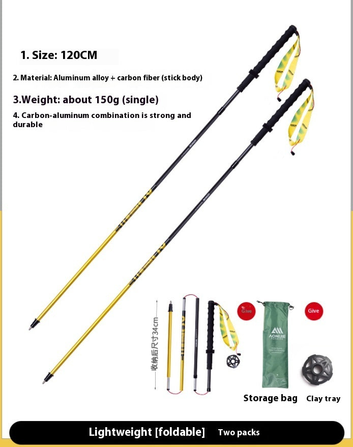 Folding Carbon Fiber Trekking Pole Off-Road Cane