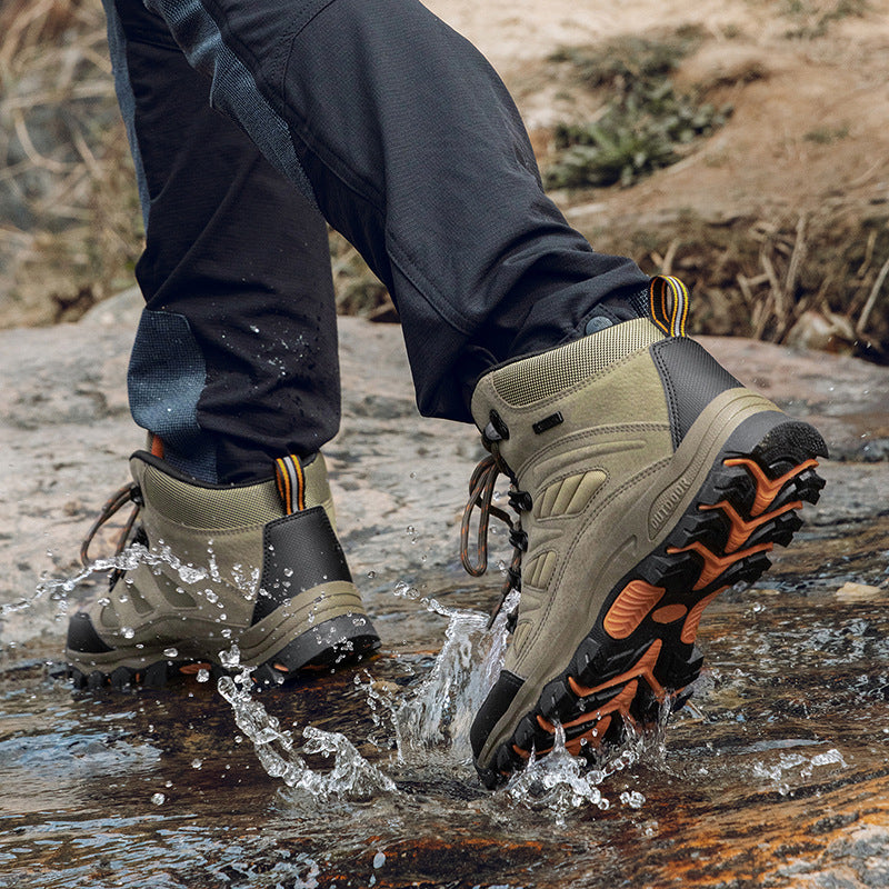 Unisex High-Top Waterproof Hiking Camping Shoes