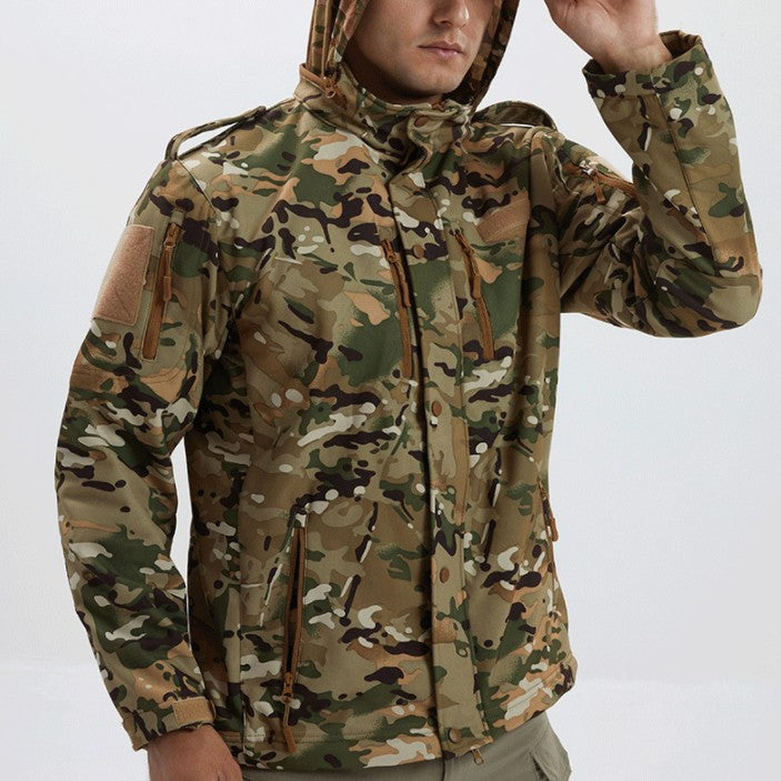 Men’s Waterproof Fleece Camouflage Soft Shell Jacket