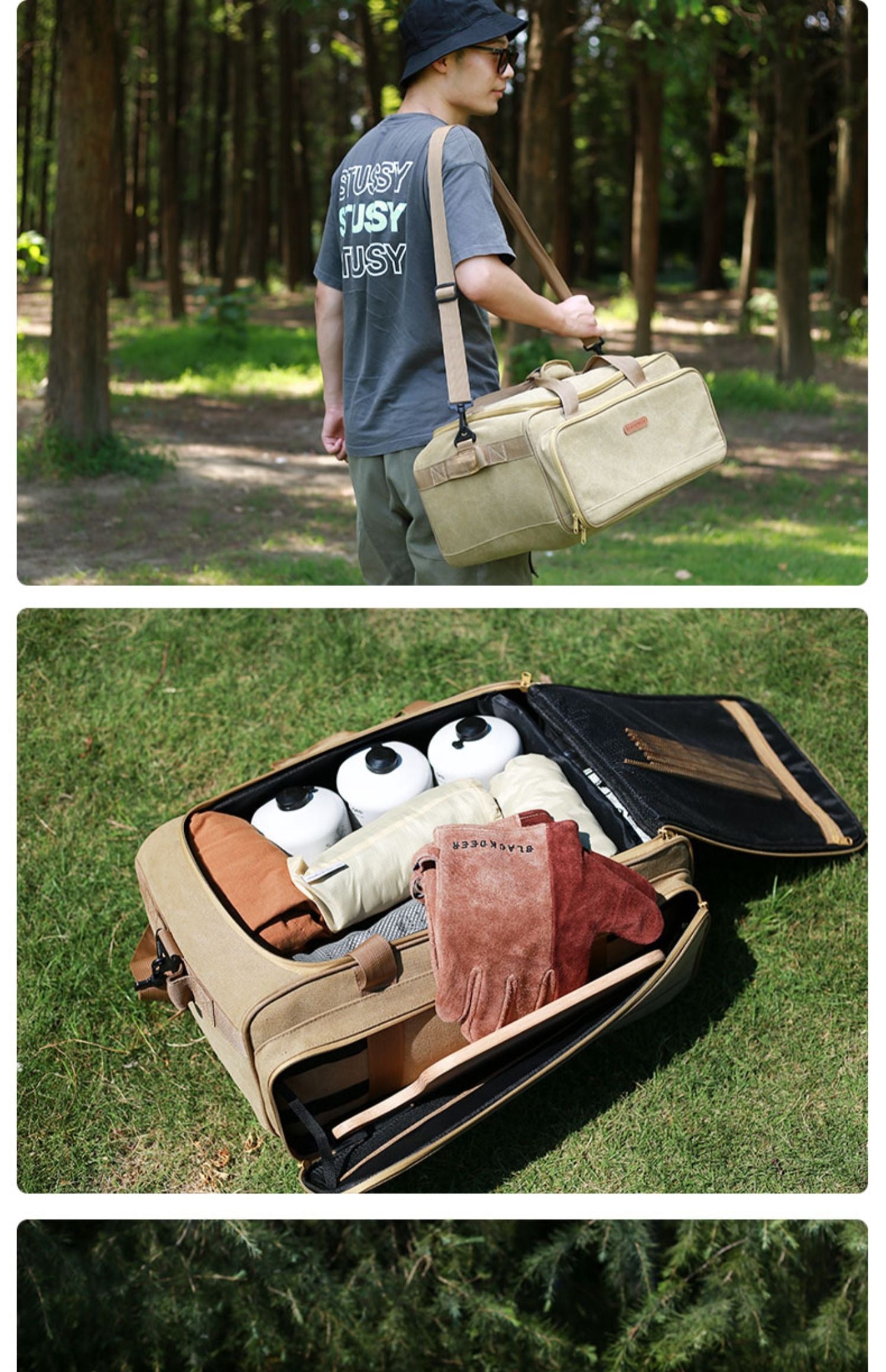 Camping Cookware Set With Gas Stove And Storage Bag