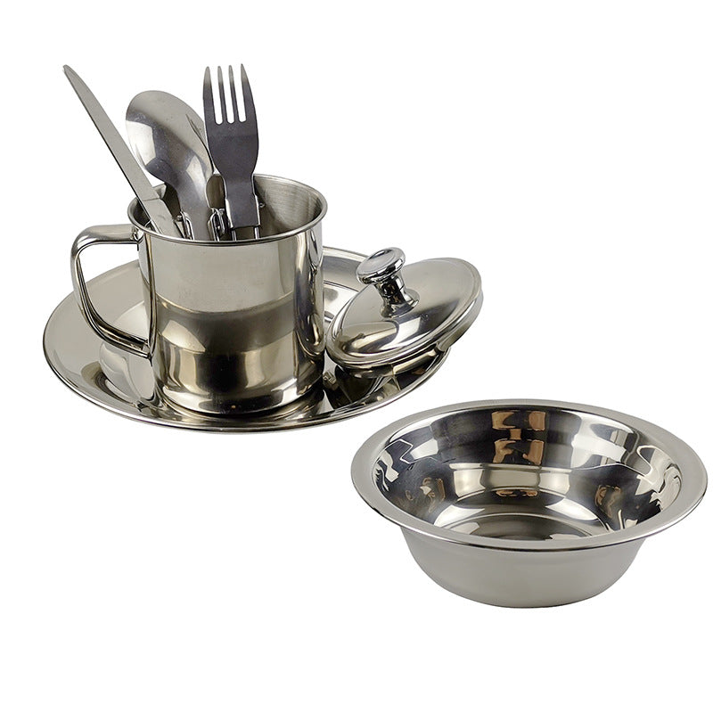 Stainless Steel Camping Cookware Set With Cup