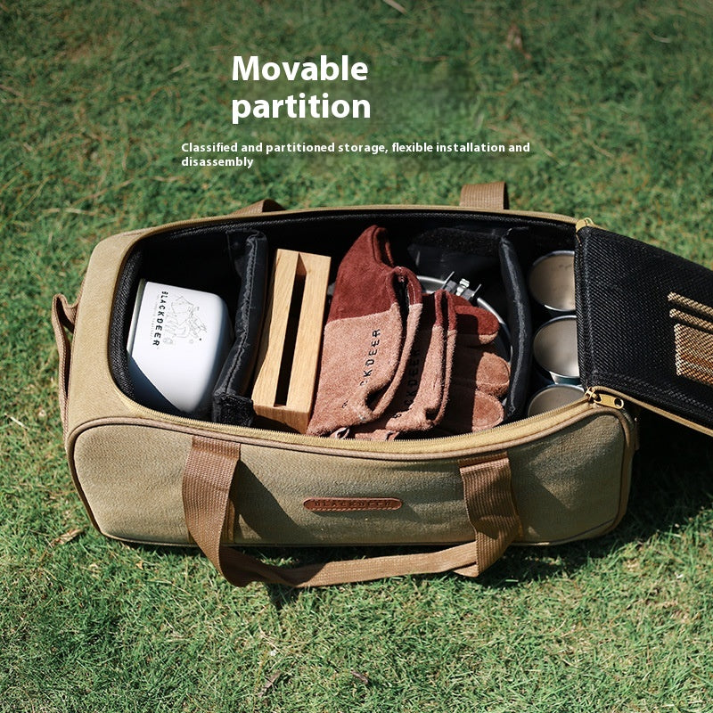 Camping Cookware Set With Gas Stove And Storage Bag