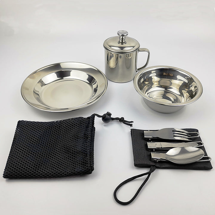 Stainless Steel Camping Cookware Set With Cup