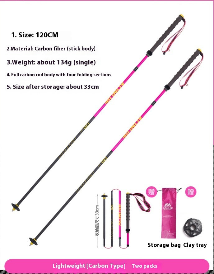 Folding Carbon Fiber Trekking Pole Off-Road Cane
