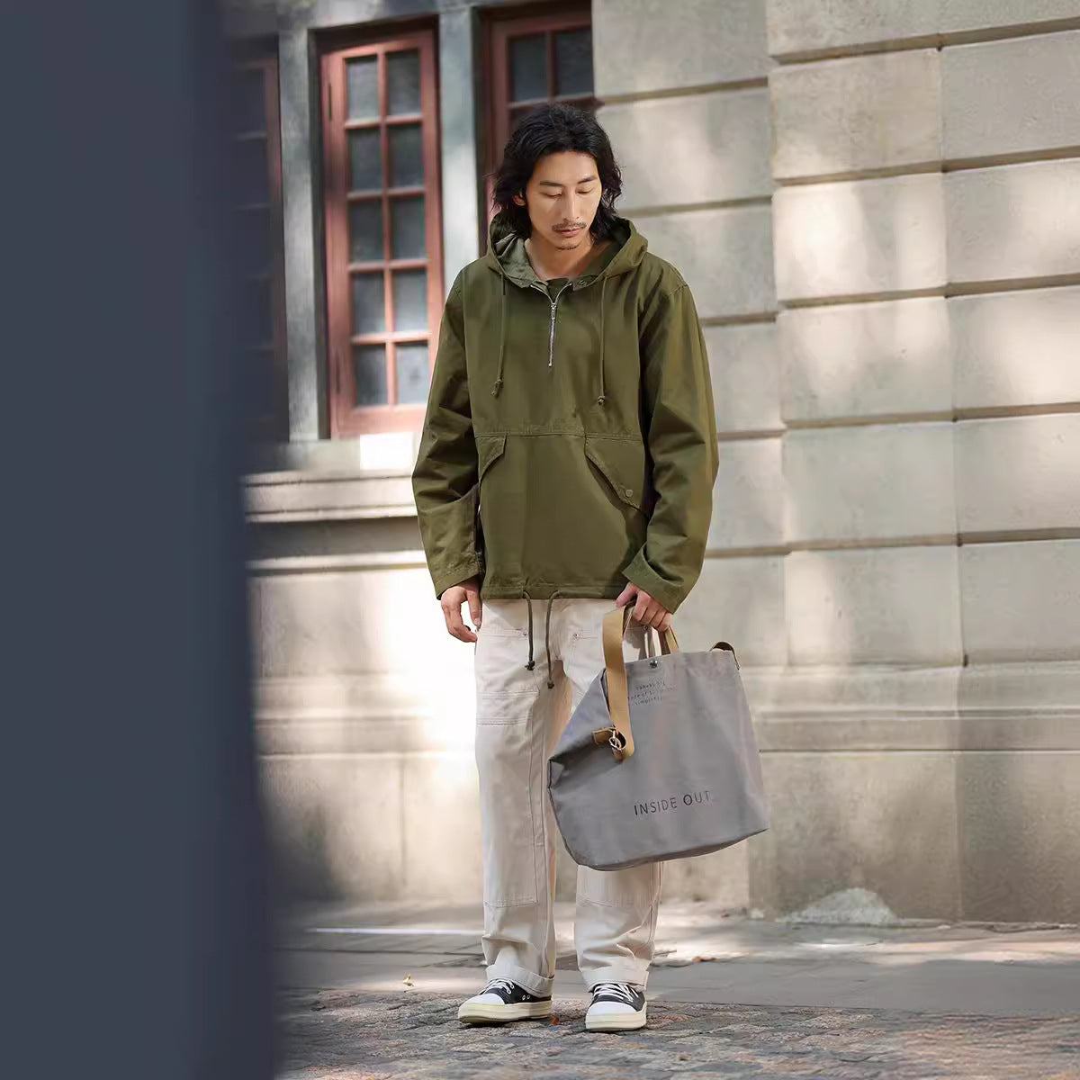 Hooded Camouflage Outdoor Parka Trench Coat
