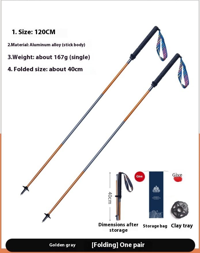 Folding Carbon Fiber Trekking Pole Off-Road Cane