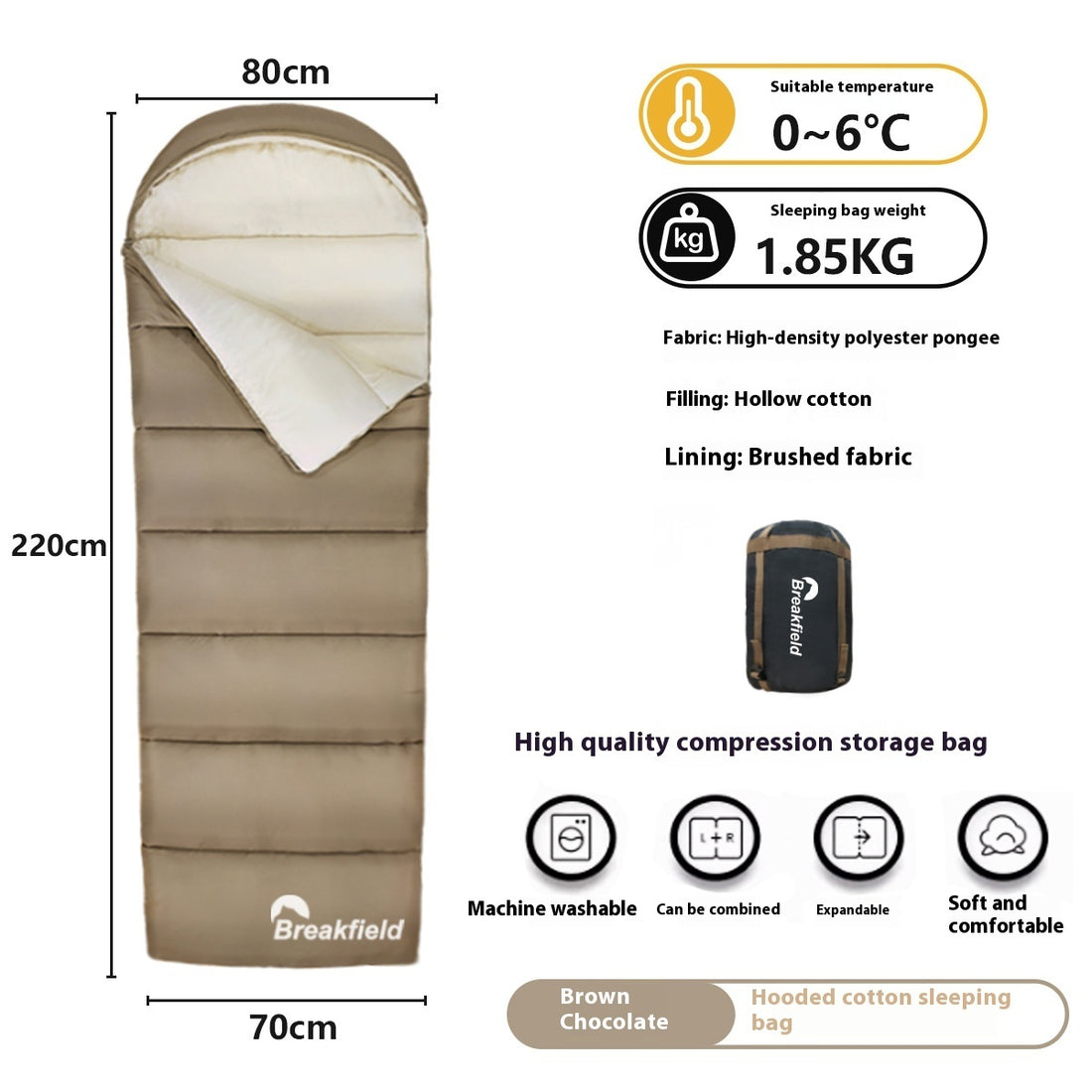 Four Seasons Waterproof Cotton Camping Sleeping Bag