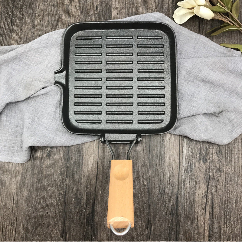 Cast Iron Folding Camping Steak Skillet