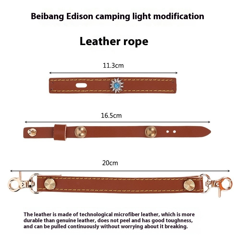 Leather Hanging Rope Set For Beibang Edison Camping Lantern