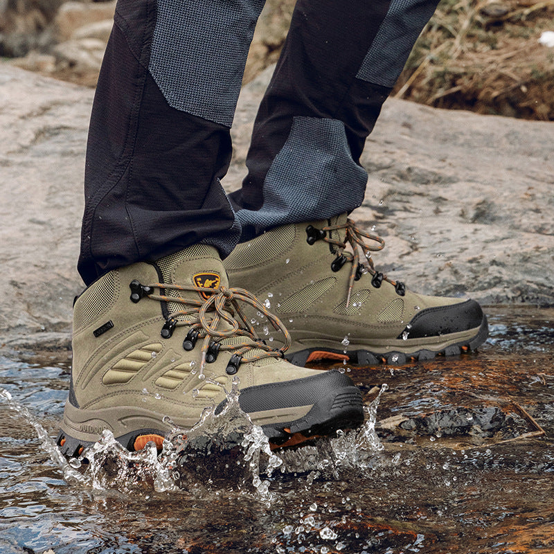 Unisex High-Top Waterproof Hiking Camping Shoes