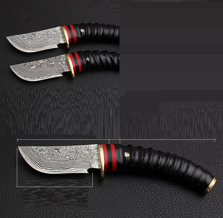 Handforged Damascus Antler Hunting Knife