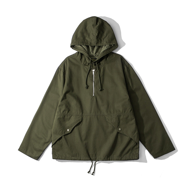 Hooded Camouflage Outdoor Parka Trench Coat