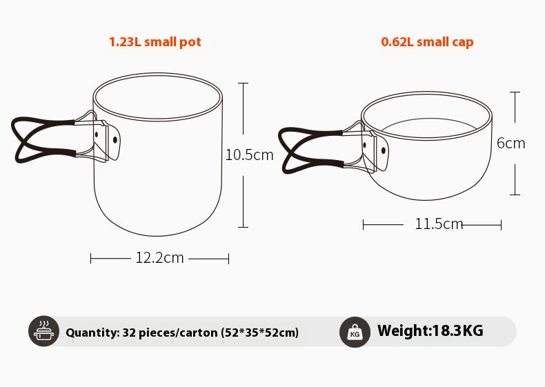 Portable Outdoor Camping Cookware Pot