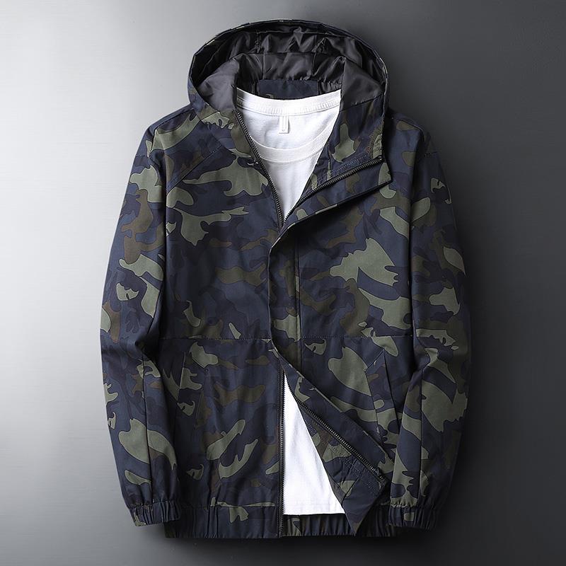 Men’s Hooded Camouflage Printed Jacket