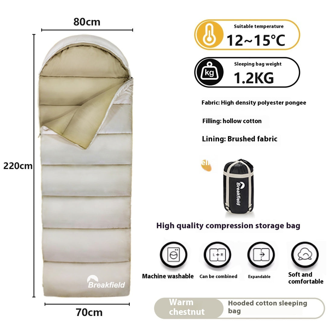 Four Seasons Waterproof Cotton Camping Sleeping Bag