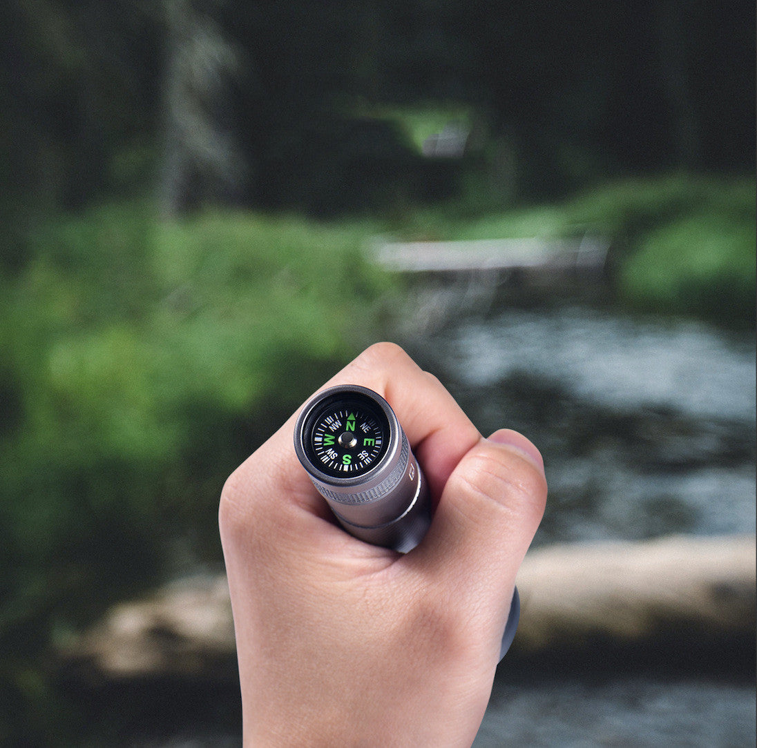 Rechargeable Waterproof Camping Compass Flashlight